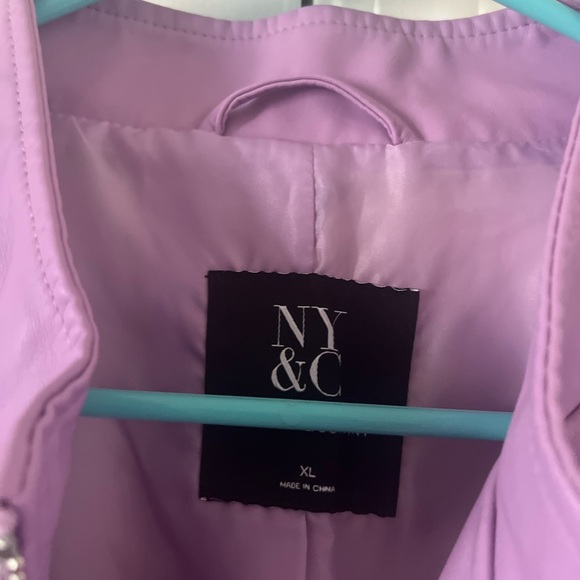 New York & Company Lavender Leather Jacket - Picture 5 of 7